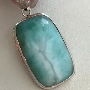 Larimar & 925 Sterling Silver Pendant